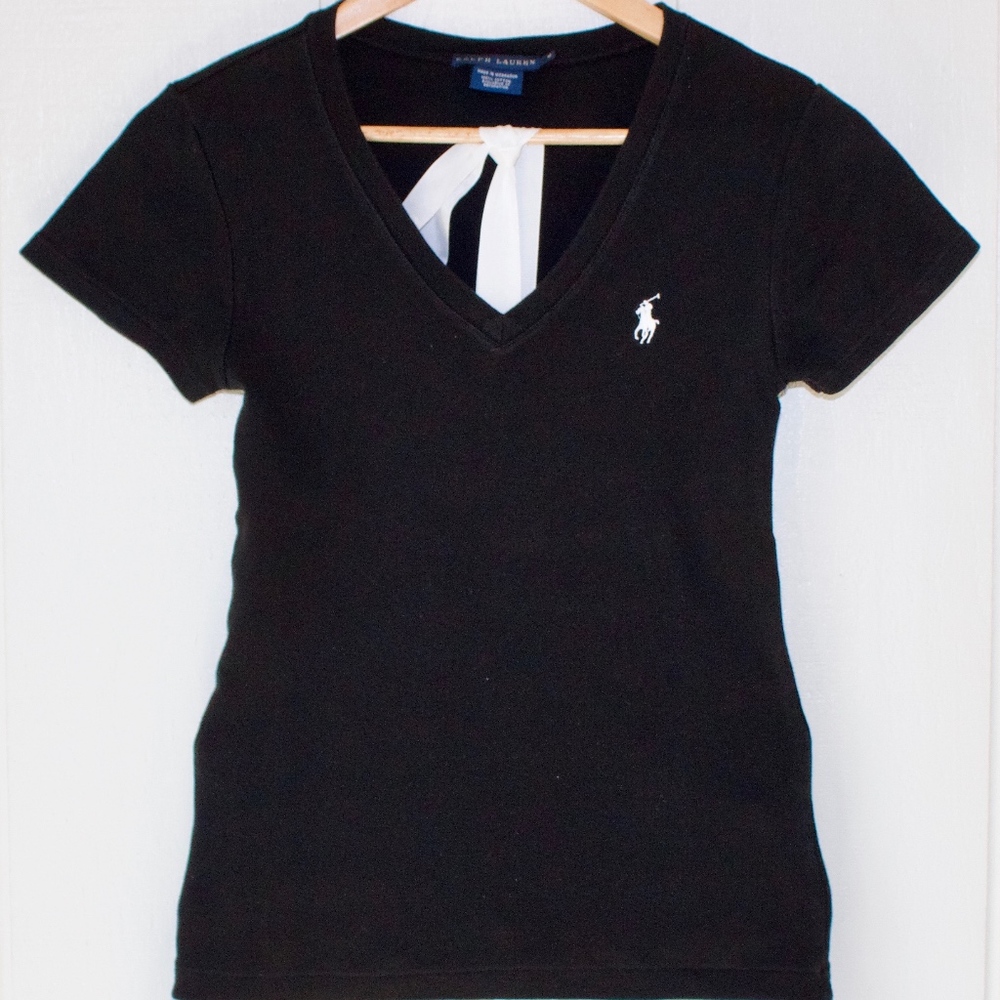 Ralph Lauren V-Neck T-shirt, Black